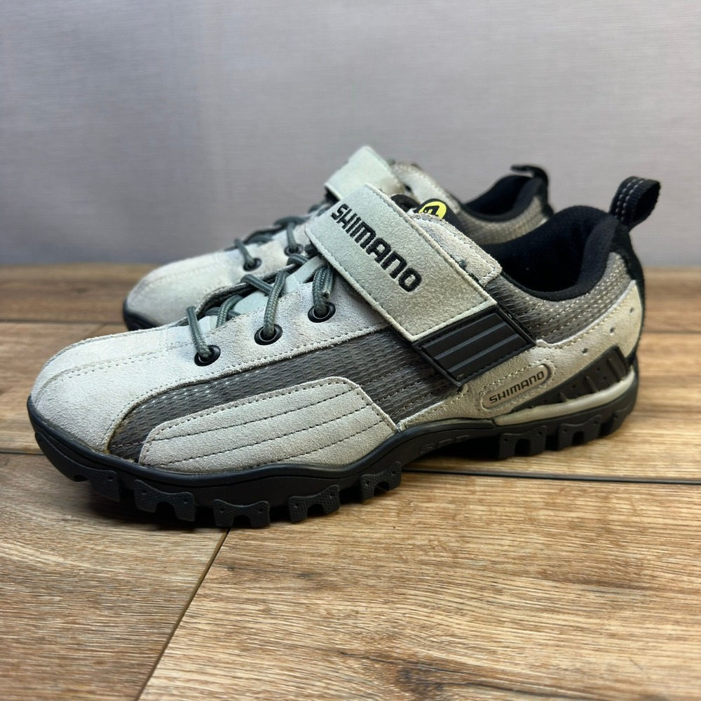 Shimano SPD Cycling Shoes Womens 7.5 Grey Black Suede MTB Commuter Sneaker - Picture 5 of 12